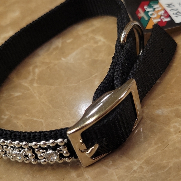 Top Paw jet black 16" dog collar - small dog/large cat - Picture 5 of 12